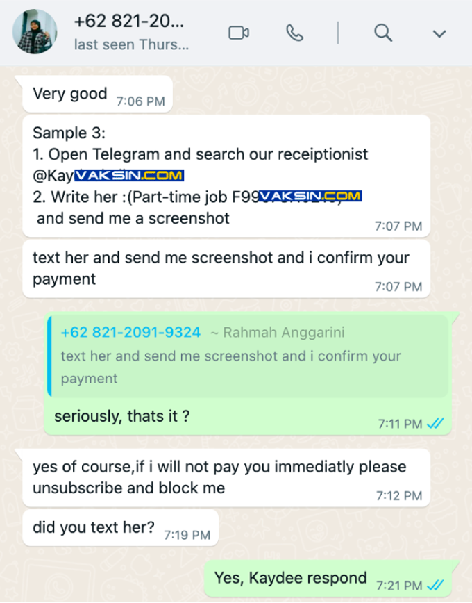 Gambar 2, Korban akan diarahkan ke group Telegram