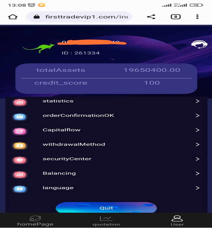 Gambar 4, Konsol aplikasi abal2 untuk meyakinkan akun korban penipuan