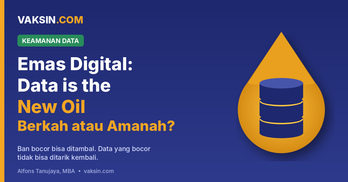 Emas Digital: Data is the New Oil, berkah atau amanah? Ilustrasi tetesan minyak berisi database