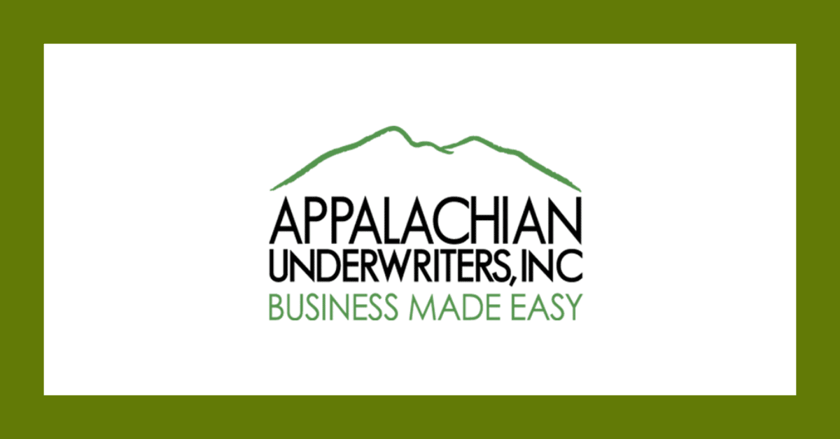 Logo for Appalachian Underwriters, Inc. with green mountain outline and “Business Made Easy” tagline