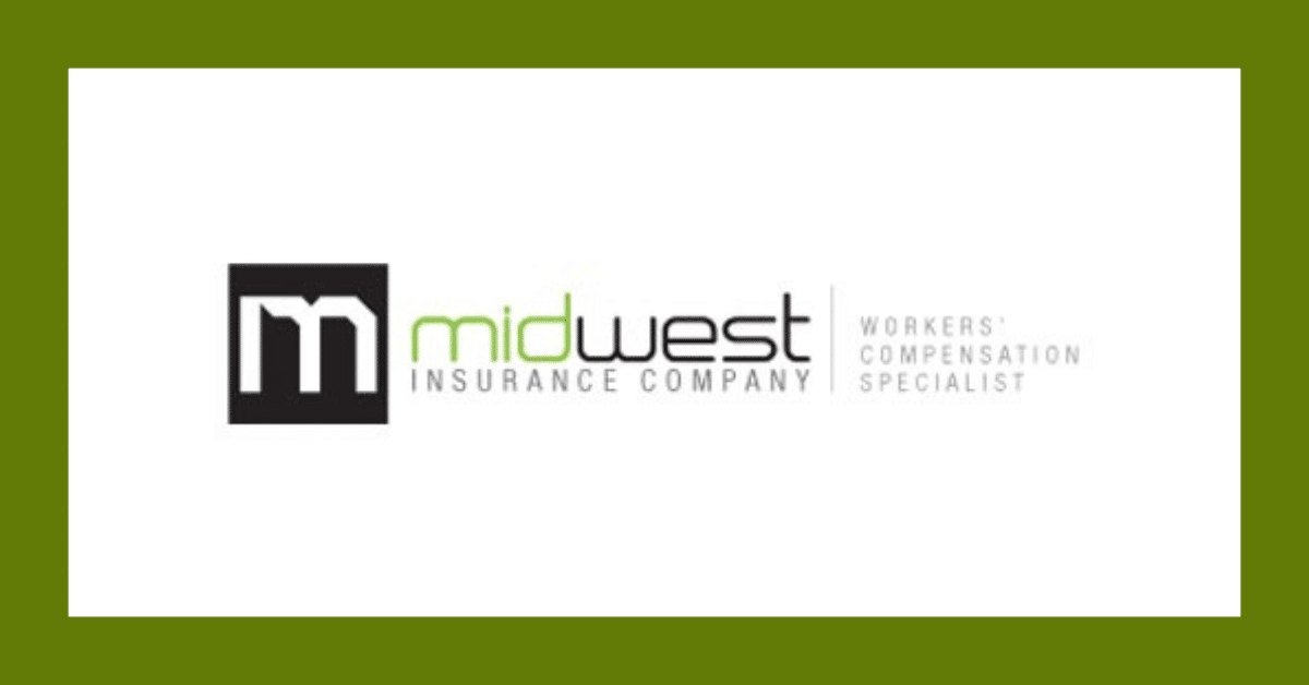 Midwest Insurance Company logo with green and gray text on a white background