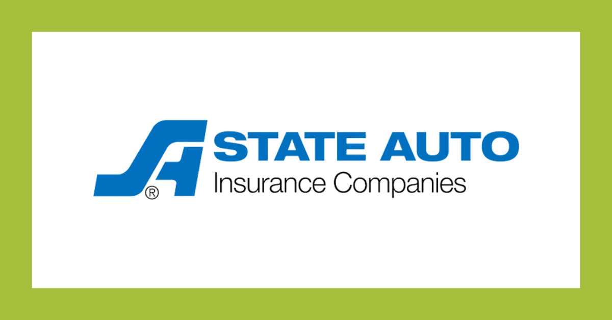 State Auto Insurance Companies logo on a white panel with green border