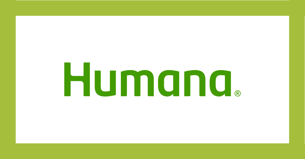 Humana logo in green text on a white background with a green border