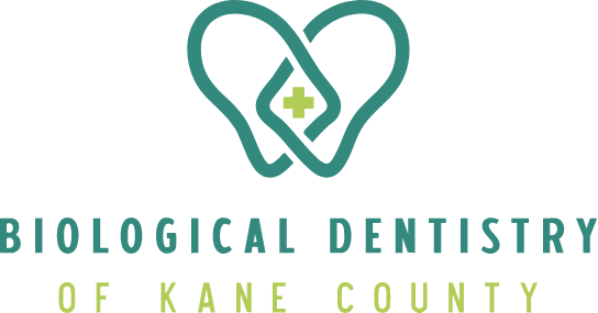 Biological Dentistry of Kane County logo with teal tooth and green cross icons