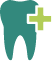 Tooth icon with green and blue medical plus sign