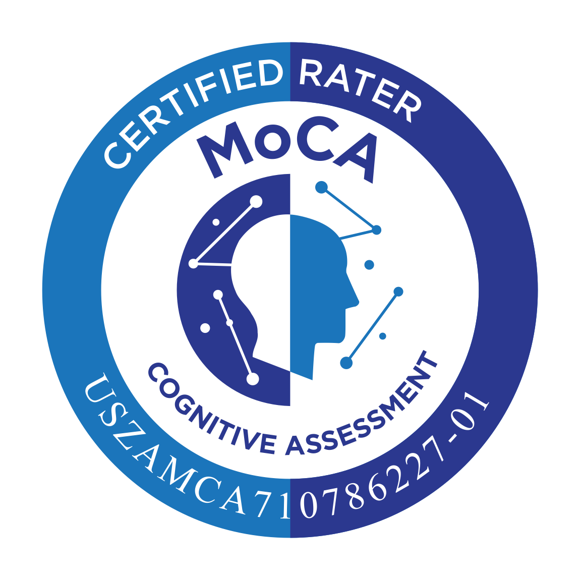 MoCA Cognitive Assessment certified rater badge