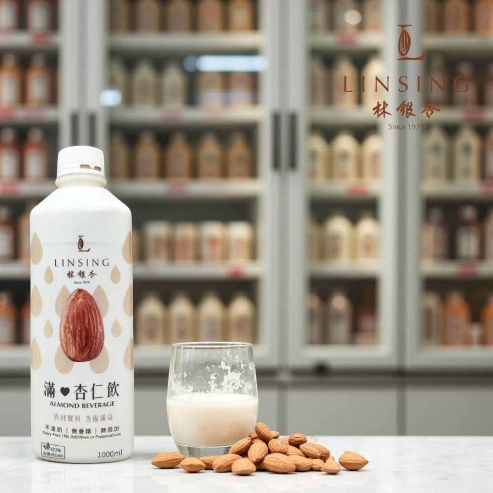 《LINSING 林銀杏官方直營》滿杏仁飲-甜1000ml/容量大升級/家庭號12瓶/箱