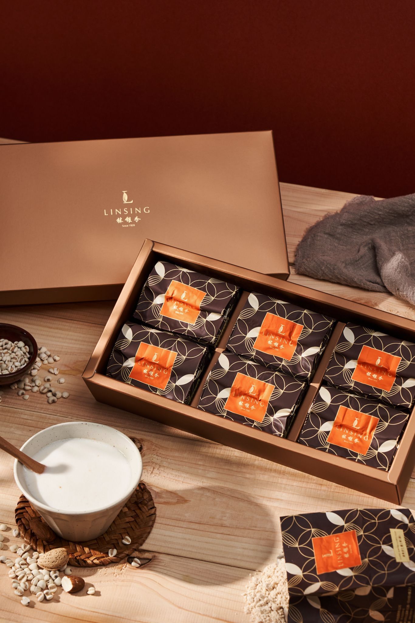 《LINSING 林銀杏官方直營》 經典杏仁薏仁粉禮盒-甜600g(100g x 6包)