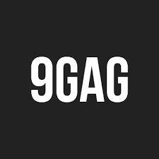The word 9gag is written in white on a black background.