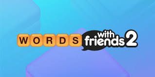 The words with friends 2 logo is on a blue background.