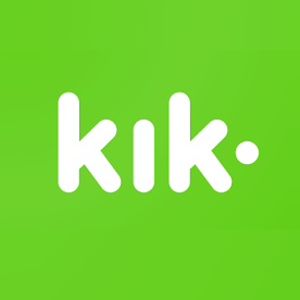The kık logo is white on a green background.