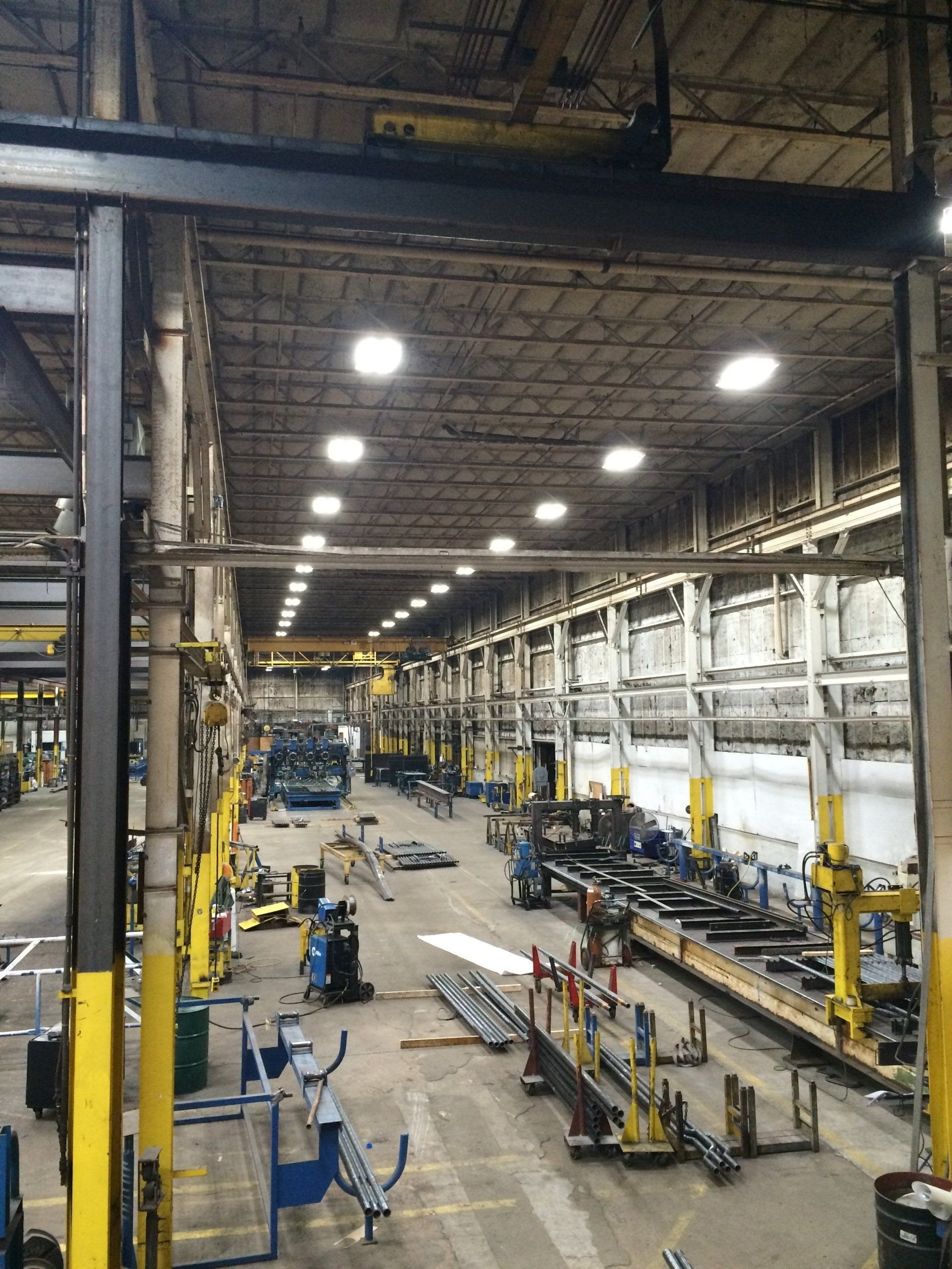 A large factory with a lot of machinery in it