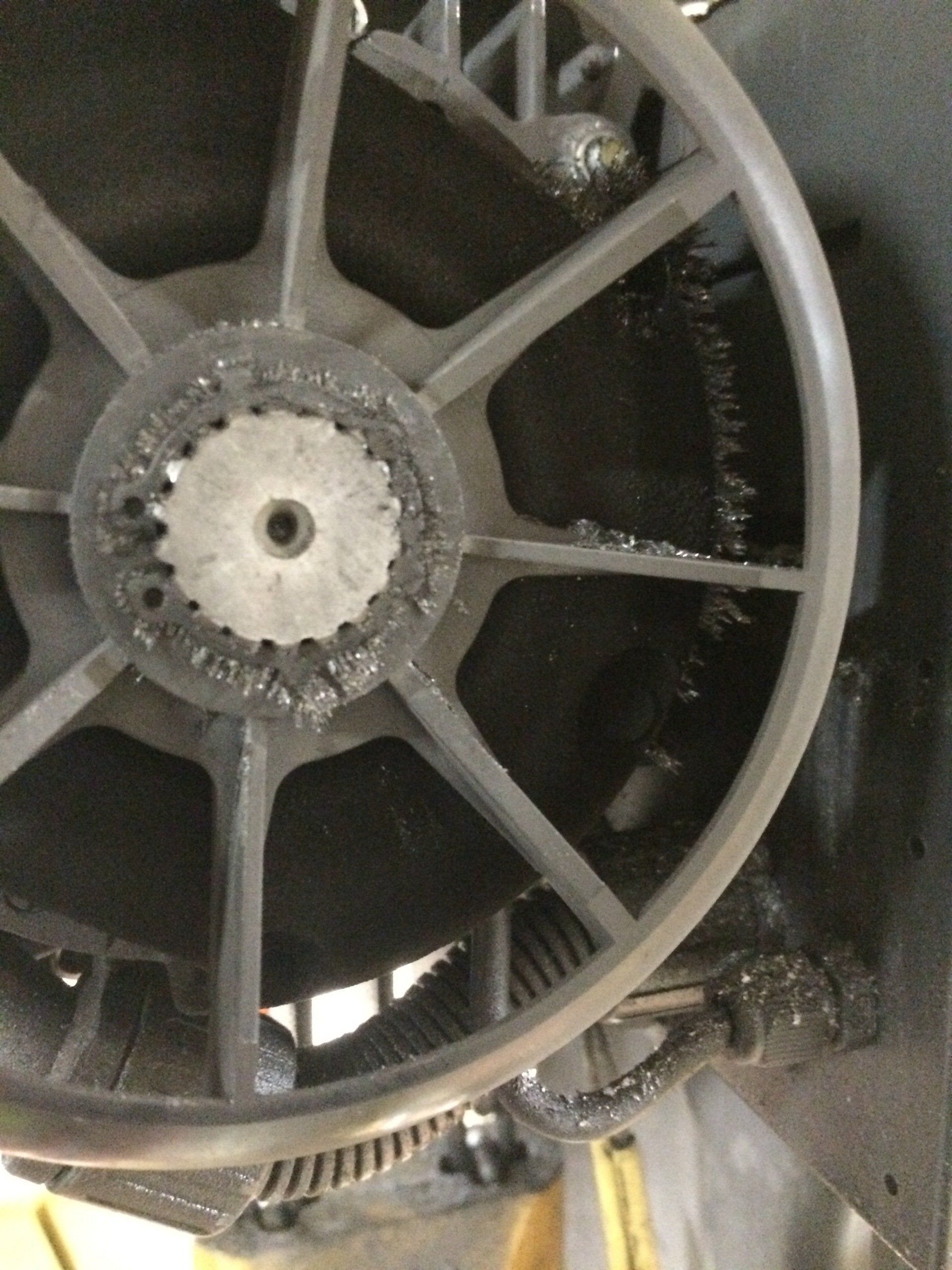 A close up of a gear on a machine