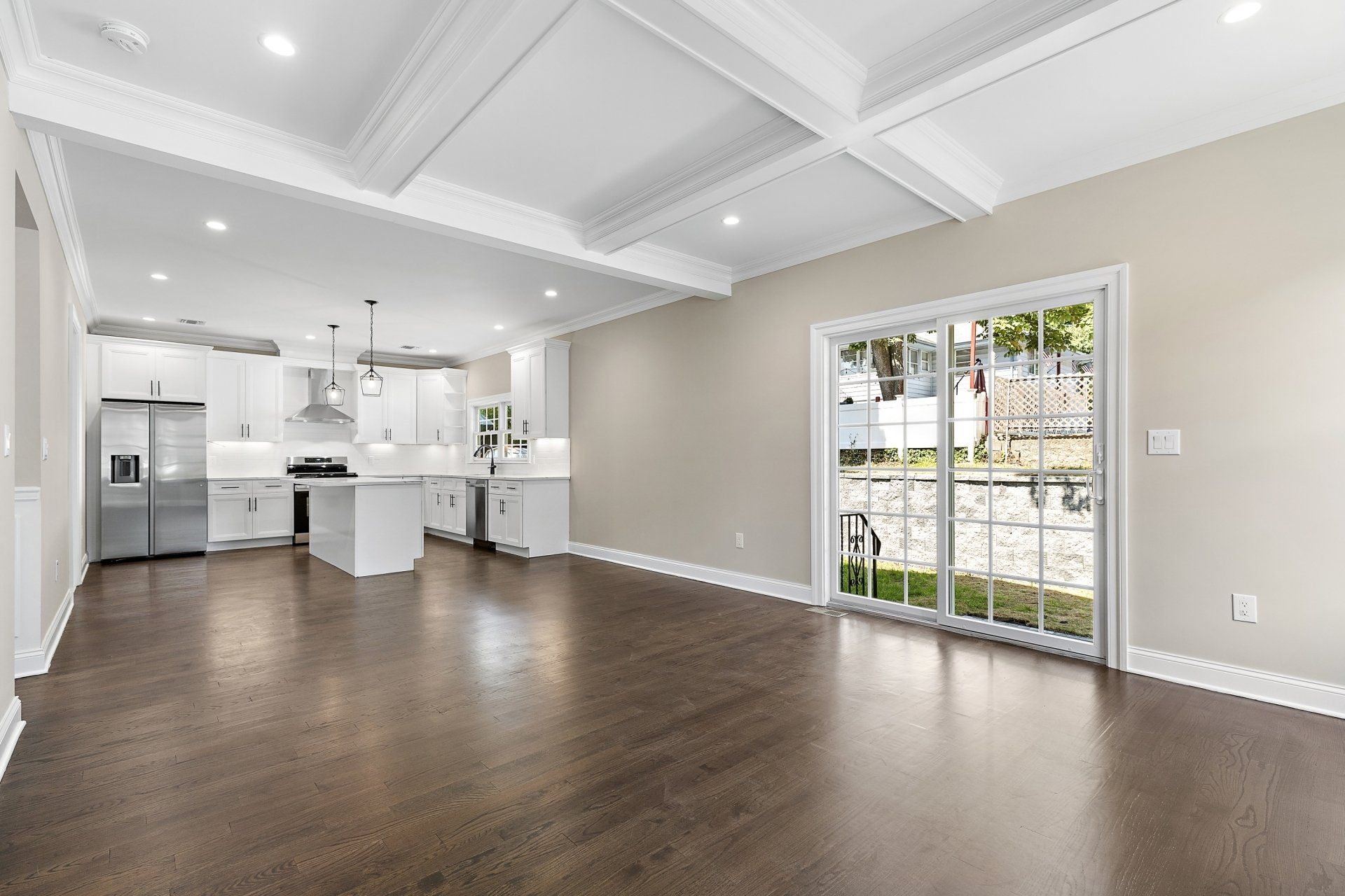 living room with sliding door to outside