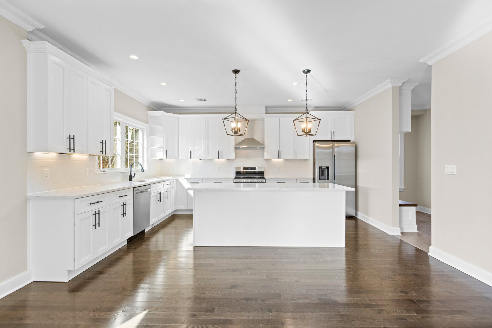 kitchen with lights
