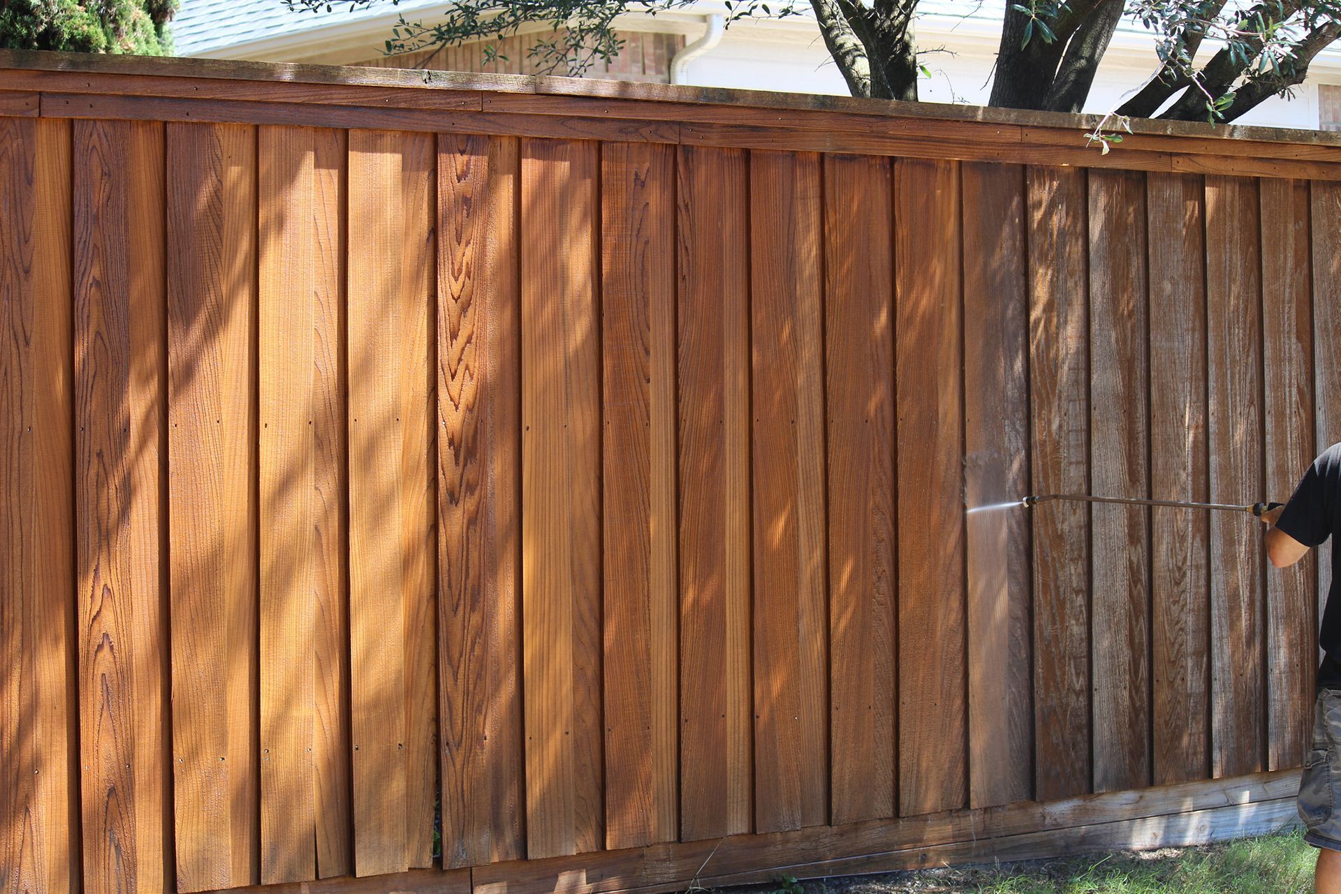 New wooden fence