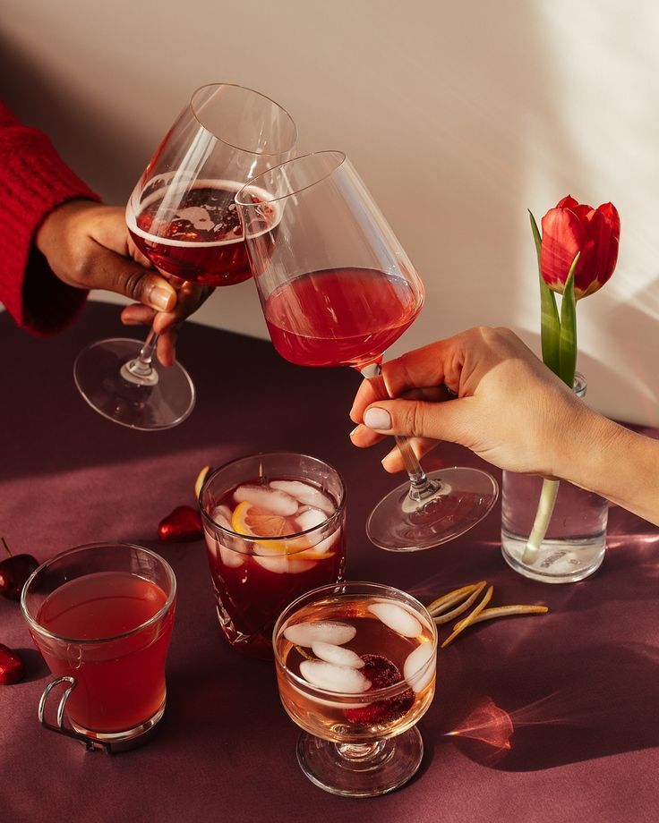 Toasting glasses of rose at the Sip and Spark anti-Valentine's party, Resistance Wine Company, Ashland Oregon