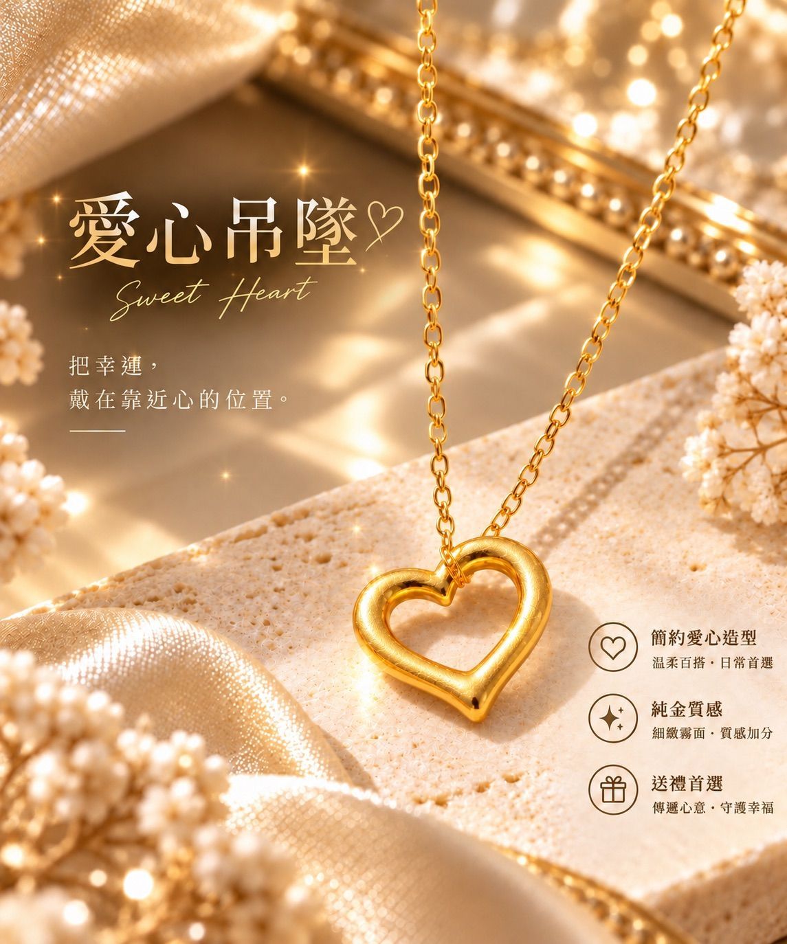 愛心小金墜