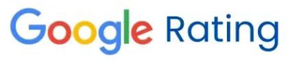A google rating logo on a white background.