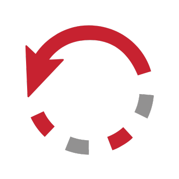A red arrow is pointing in a circle with gray squares around it.