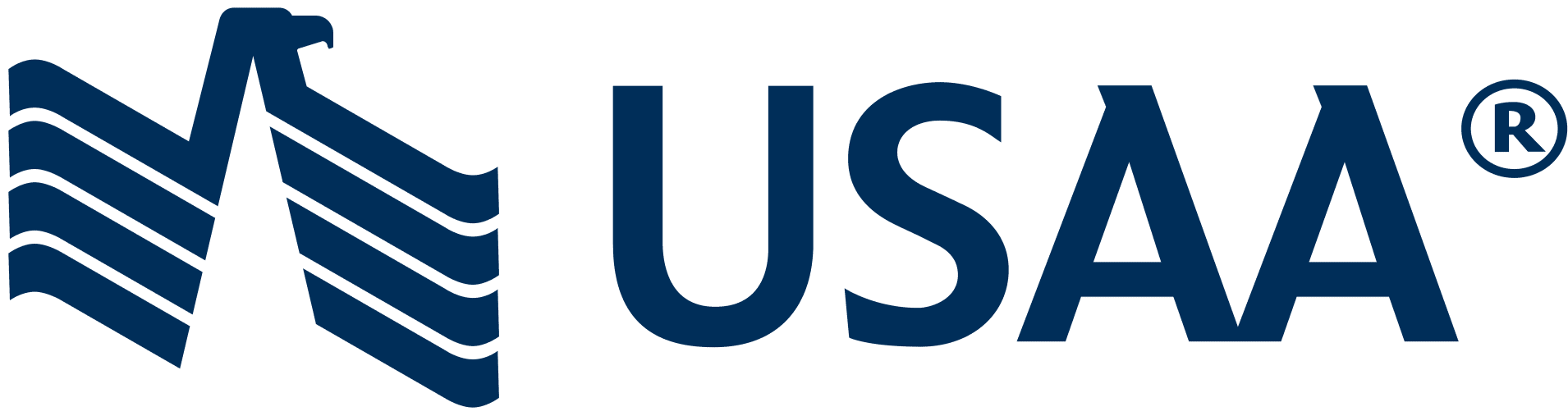 A blue usaa logo with an eagle on it