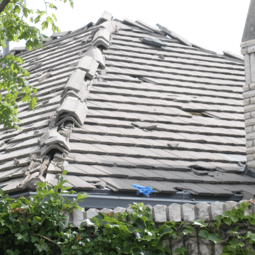 A roof that has a lot of tiles on it