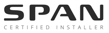 SPAN Certified Installer logo in black and gray text on a white background