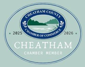 Cheatham County Chamber of Commerce logo. Oval design with a landscape image and text.