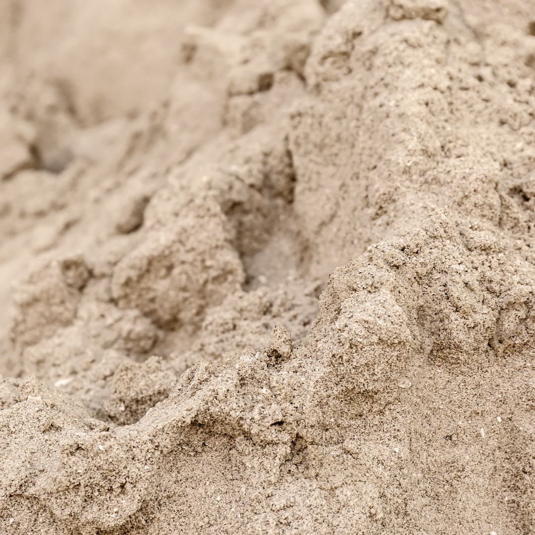 Close-up of beige sand with rough, uneven texture