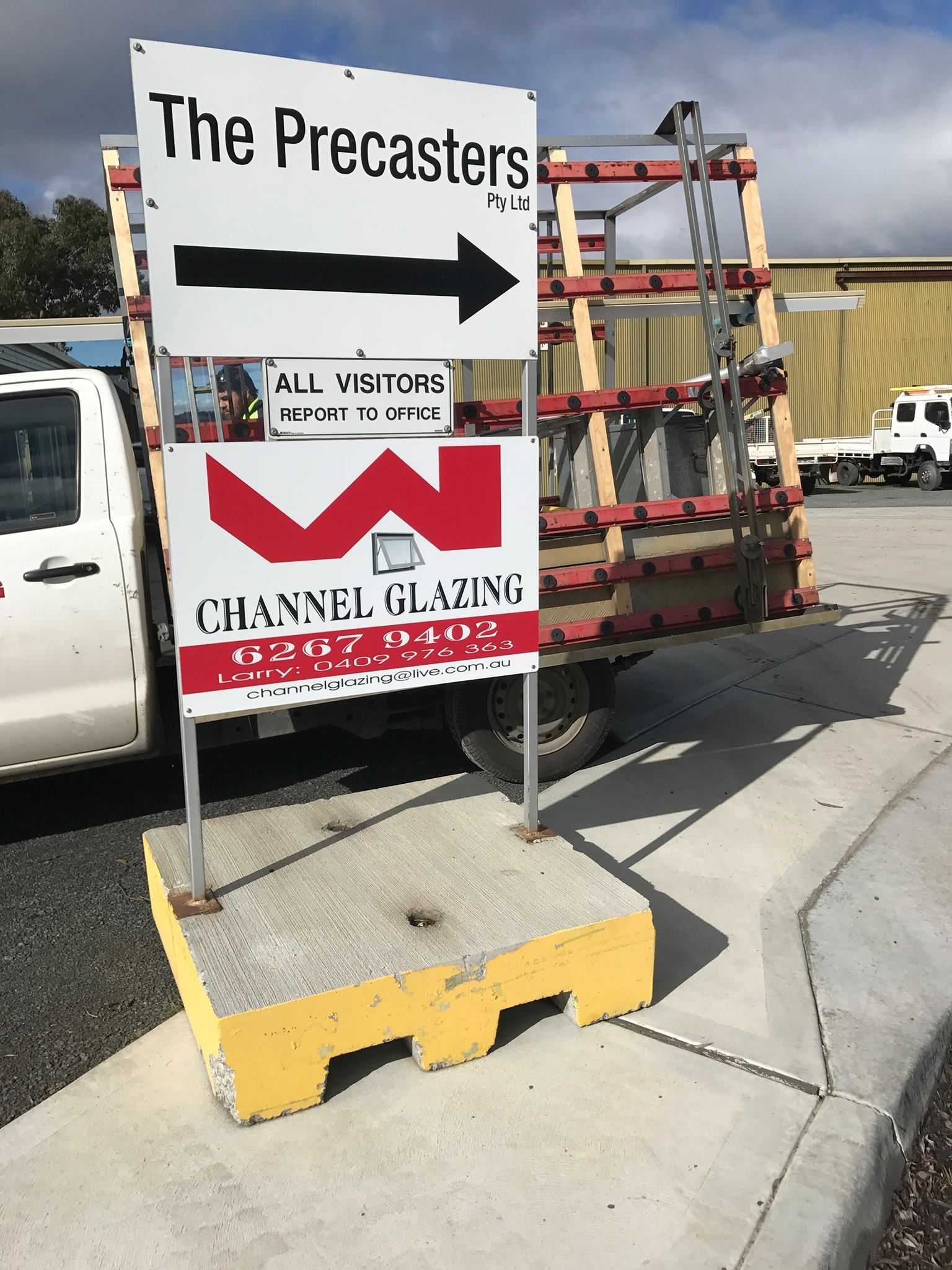 A Directional Sign — Channel Glazing In Electrona, TAS