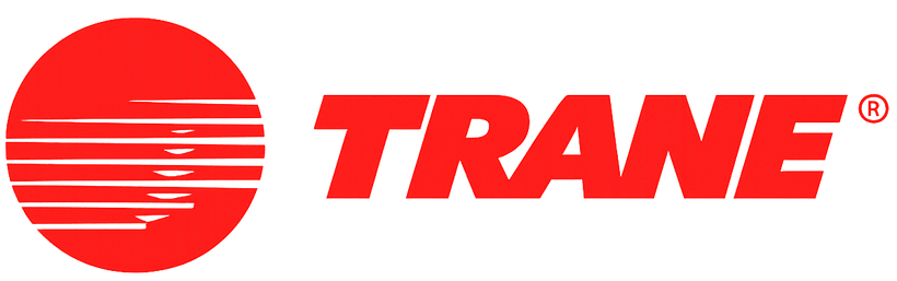 Trane logo: red circular emblem with white lines and red wordmark on a white background