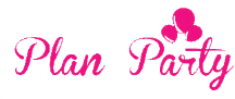 Lets Plan A Party Logo pink and white