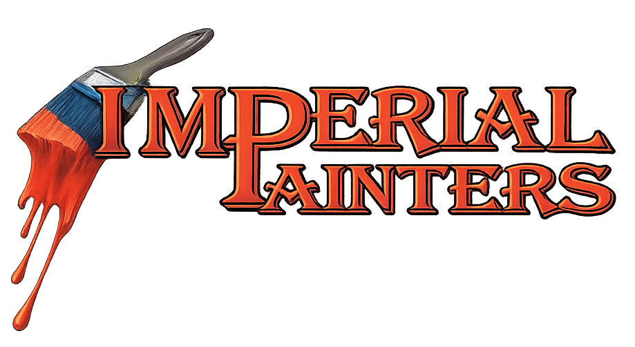 Imperial Painters logo with a paintbrush dripping red paint over bold red lettering
