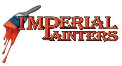 Imperial Painters logo with a paintbrush dripping red paint over bold red lettering