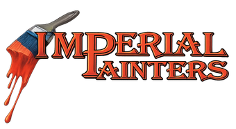 Imperial Painters logo with a paintbrush dripping red paint over bold red lettering