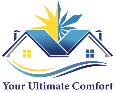 A logo featuring a house with a sun and snowflake icon above it, with the text "Your Ultimate Comfort" below.