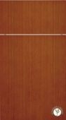 A close up of a wooden door with a white line on it.