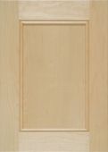 A close up of a wooden door with a square frame.
