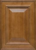 A close up of a wooden cabinet door.