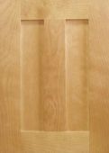 A close up of a wooden door with a square hole in it.