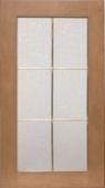A close up of a wooden window with white tiles on it.