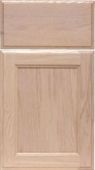 A close up of a wooden cabinet door on a white background.