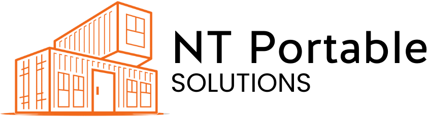 Logo of NT Portable Solutions with stacked shipping containers.