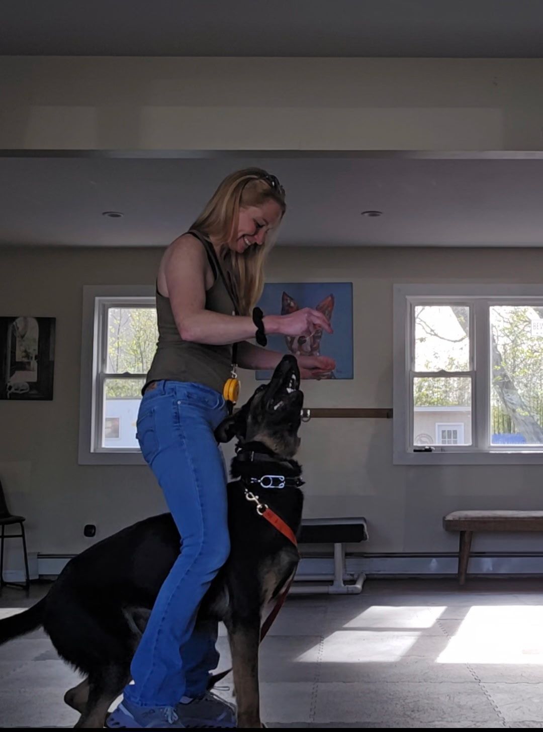 Riley training her dog at The K9 Center