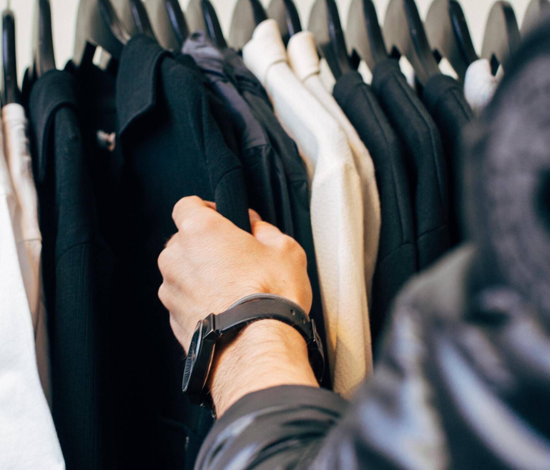 Clothes on clothing rack