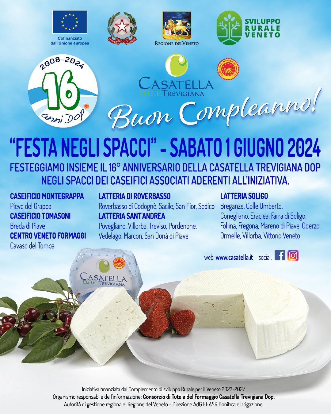 Manifesto blu per l'evento 