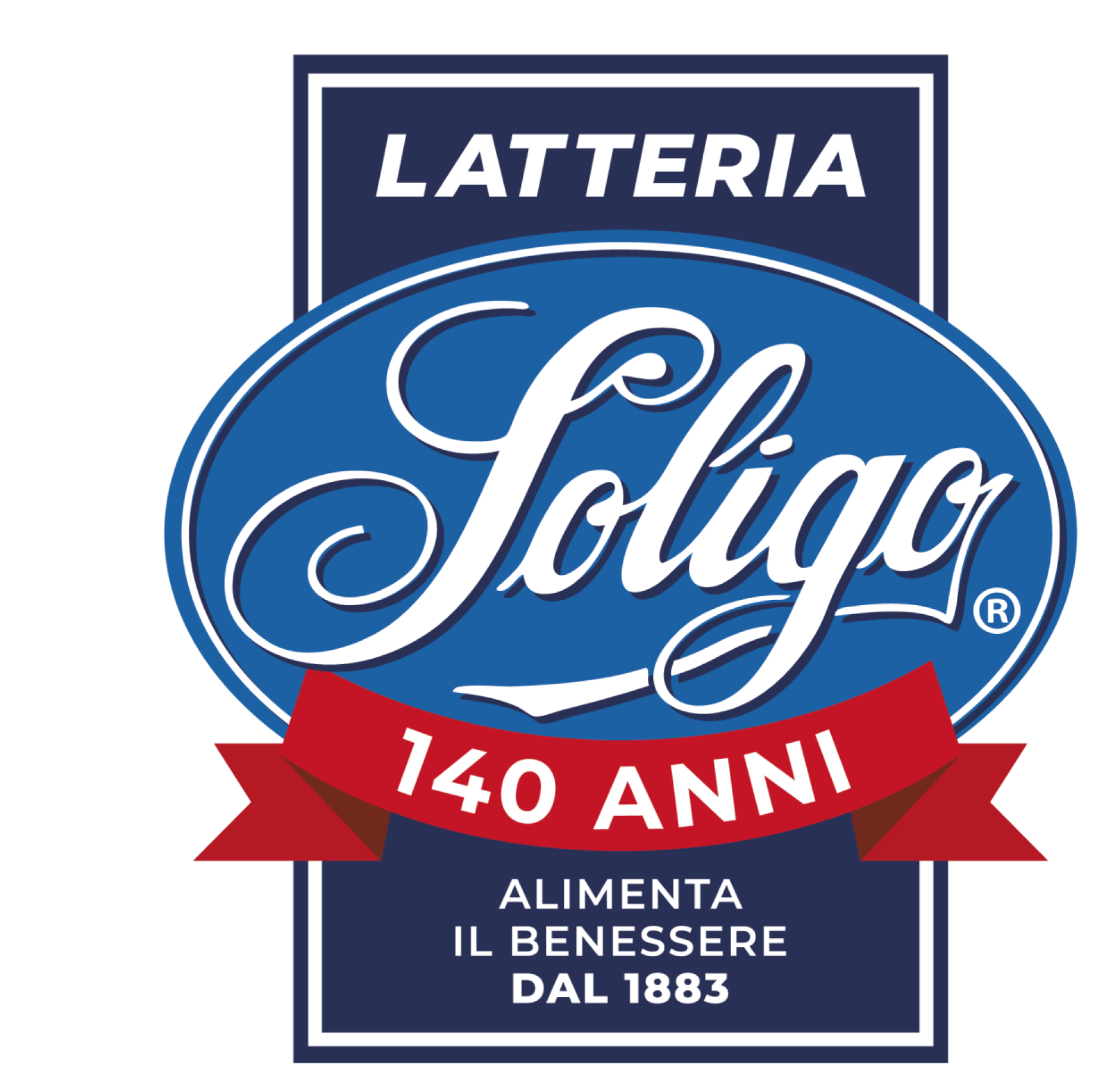 Logo di Latteria Soligo con nastro rosso