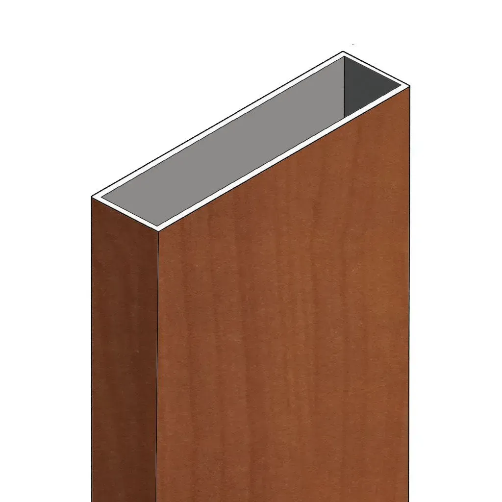 A wooden box with a metal frame on a white background.