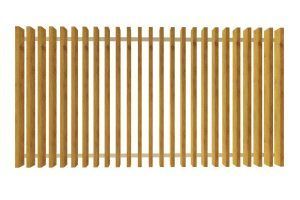 A wooden radiator on a white background.
