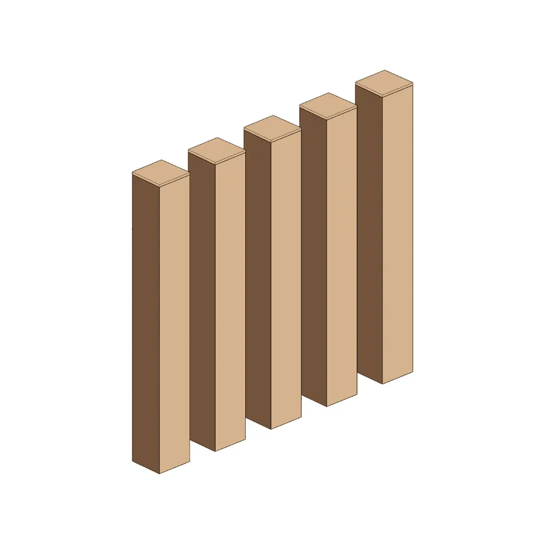 A 3d rendering of a wooden radiator on a white background.